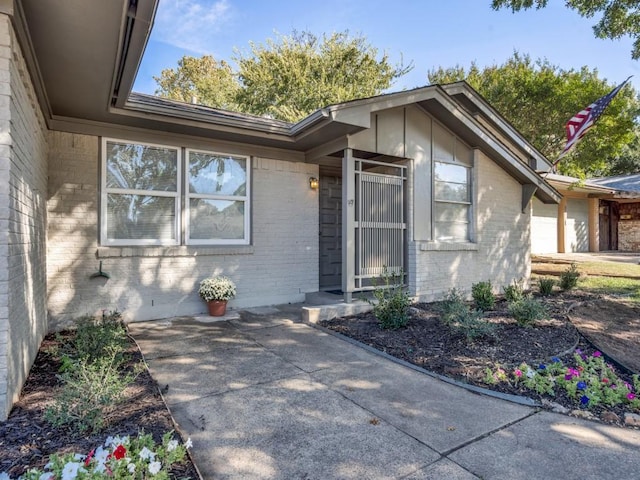 entrance to property with a garage