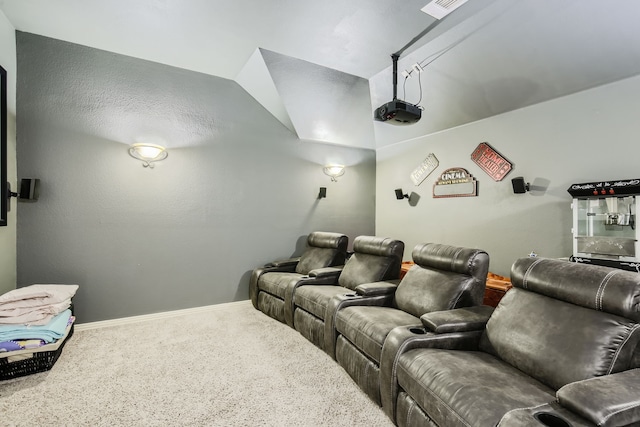 view of carpeted home theater room