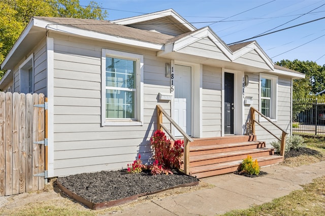 view of single story home