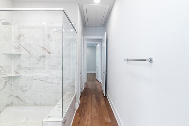 hallway featuring wood-type flooring