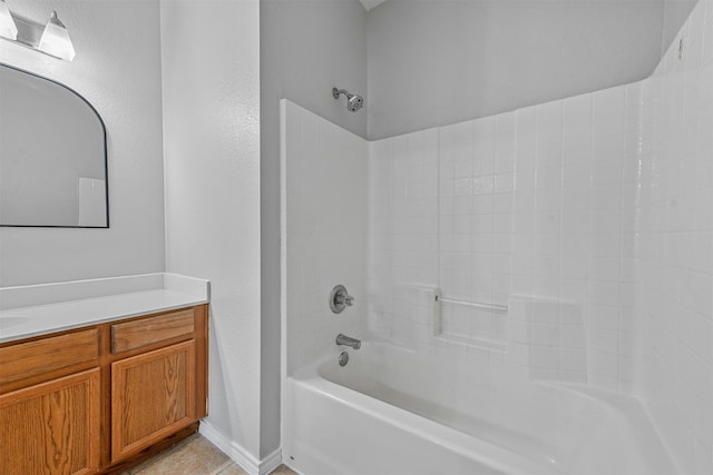 bathroom with vanity and shower / bathing tub combination