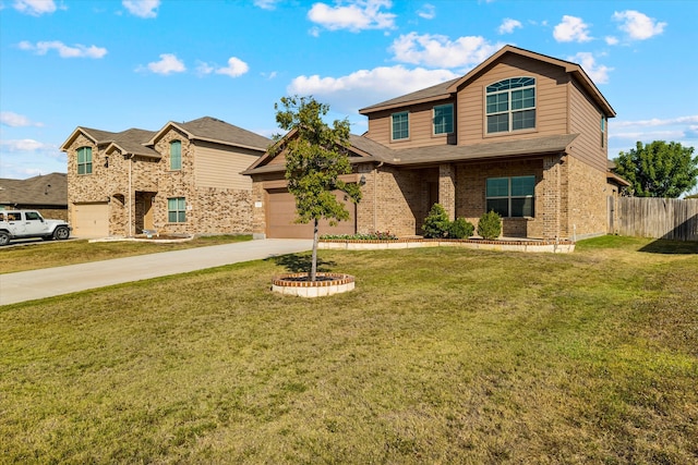 view of front facade featuring a front yard