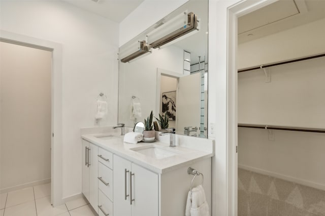 bathroom featuring vanity and tile patterned floors