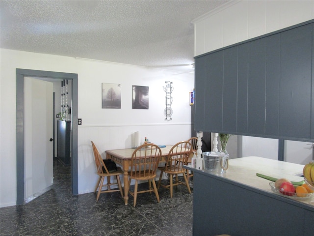 dining room featuring a textured ceiling