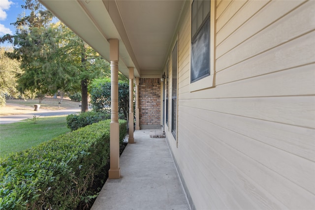 view of patio with a porch