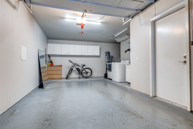 garage with independent washer and dryer