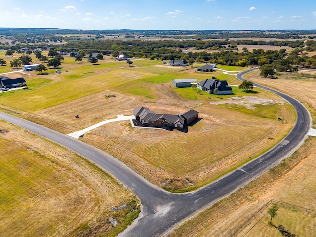 aerial view with a rural view