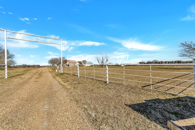 view of road featuring a rural view