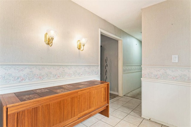 bathroom with tile patterned flooring