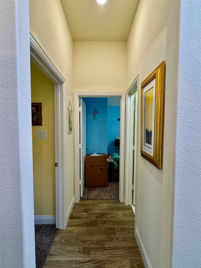 hall featuring dark hardwood / wood-style flooring