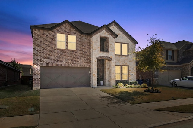 view of front of home with a garage