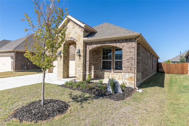 view of front of house with a front yard