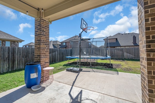 view of patio featuring a trampoline