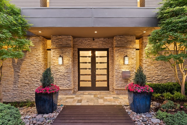 doorway to property with french doors