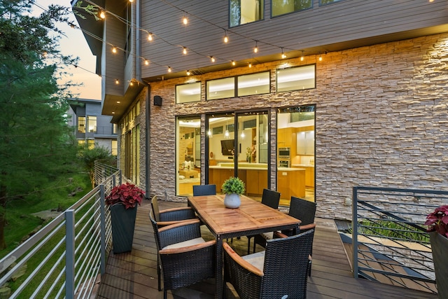 view of deck at dusk