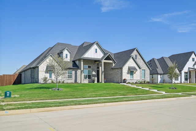 view of front facade with a front lawn