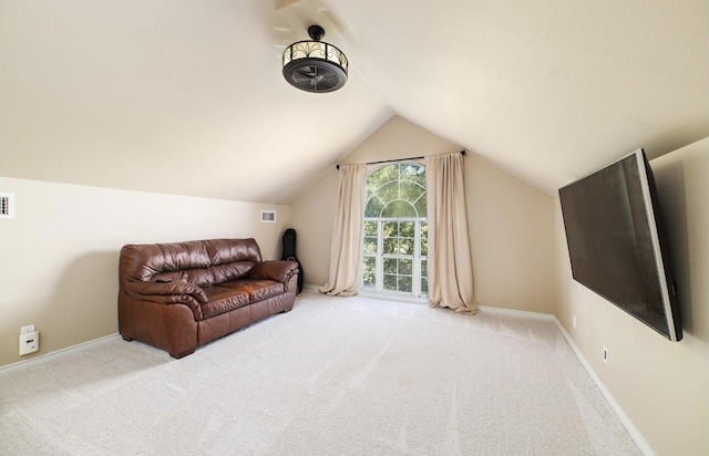 interior space featuring lofted ceiling