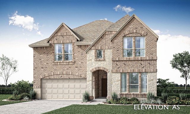 view of front of home with a garage