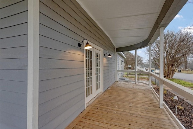 deck featuring french doors