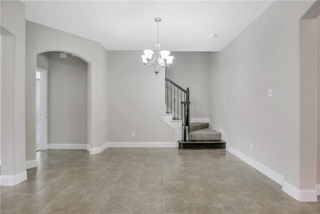 interior space featuring a notable chandelier