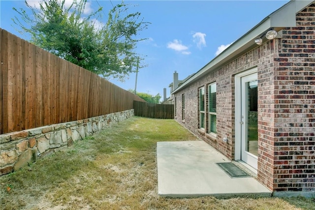 view of yard featuring a patio