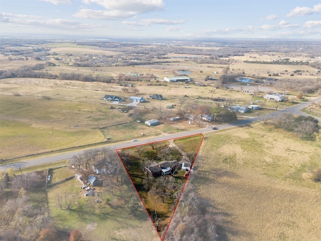 drone / aerial view with a rural view