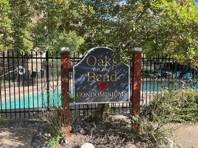 view of community sign