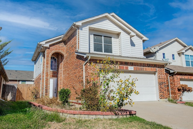 front of property featuring a garage