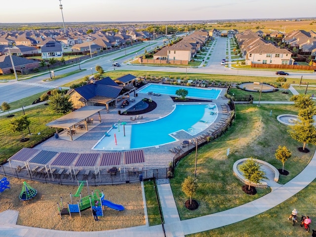 view of swimming pool featuring a gazebo and a patio area