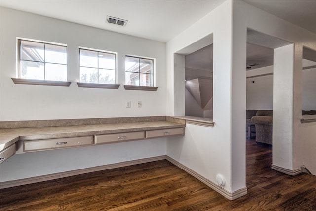 interior space featuring a healthy amount of sunlight and dark hardwood / wood-style flooring