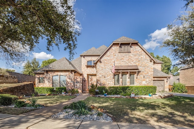 view of front of house with a front lawn