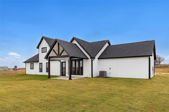 1230 Dixie Estates Way, Whitesboro, TX 76273 - back of property with a yard, a patio area, cooling unit, and roof with shingles