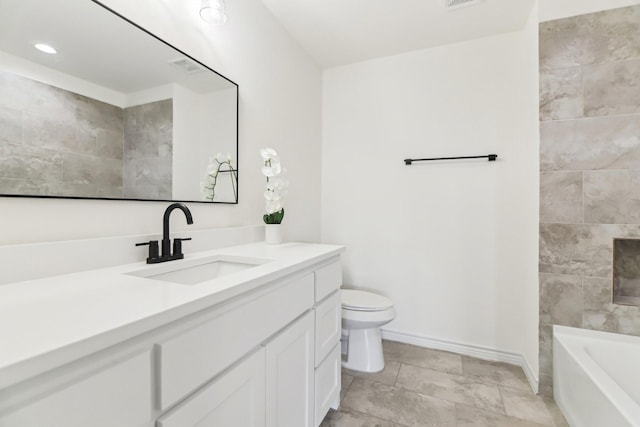 1610 Life Ave, Dallas, TX 75212 - bathroom with vanity, toilet, and baseboards