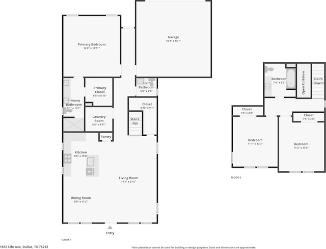 1610 Life Ave, Dallas, TX 75212 - room layout
