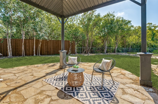 view of patio / terrace with a gazebo