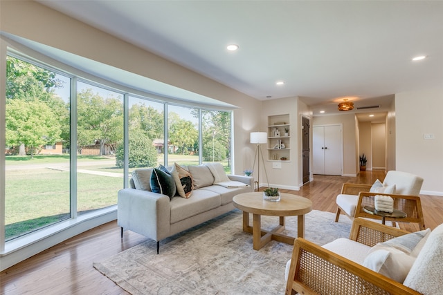 living room featuring light hardwood / wood-style flooring