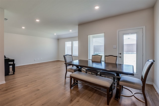 dining room featuring light hardwood / wood-style flooring