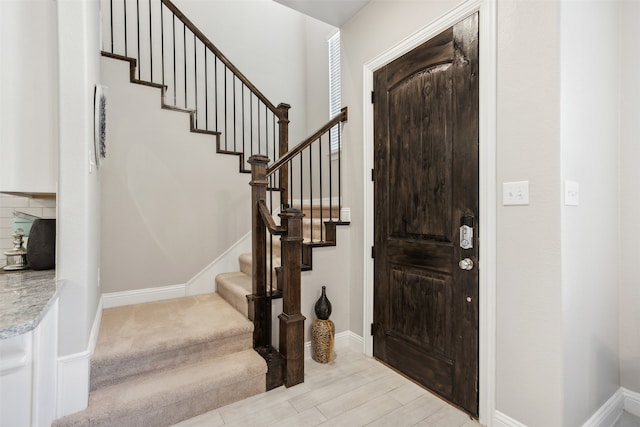 entryway featuring light hardwood / wood-style flooring