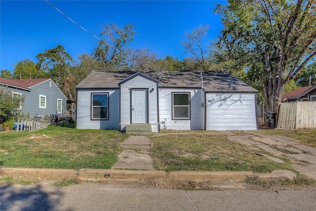 bungalow with a front lawn