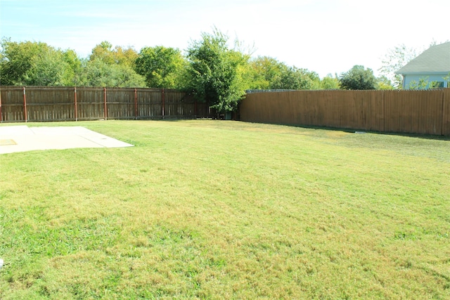 view of yard with a patio area