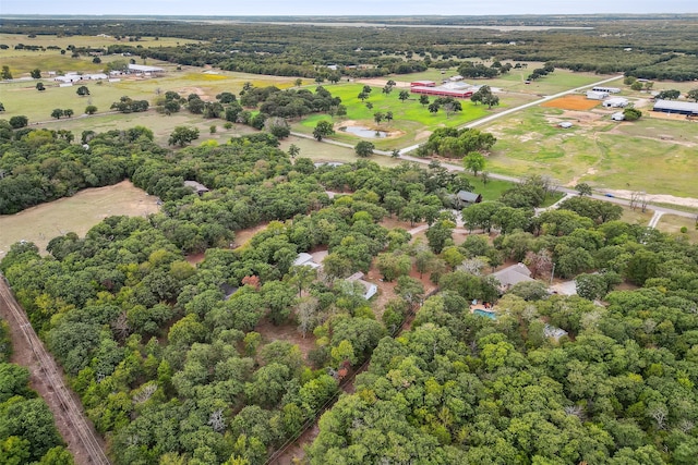 bird's eye view with a rural view