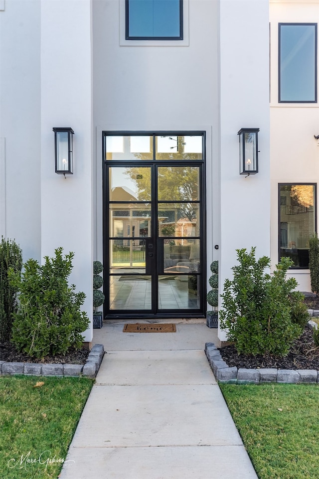 view of exterior entry with french doors