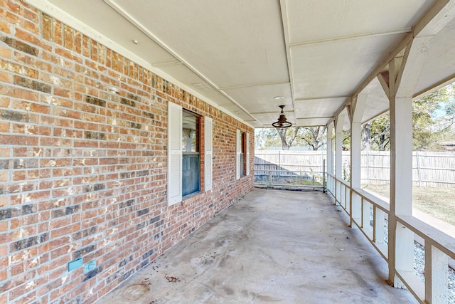 view of patio / terrace featuring ceiling fan