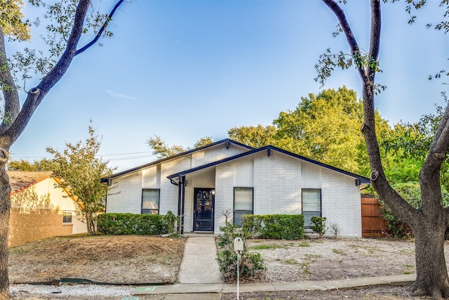 view of single story home