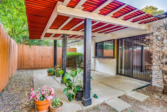 view of patio with a pergola