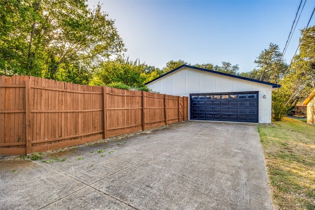 view of garage