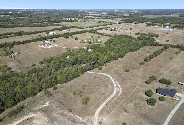 aerial view with a rural view