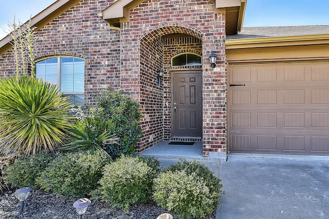 property entrance featuring a garage