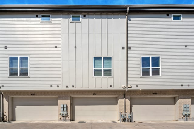 exterior space featuring a garage