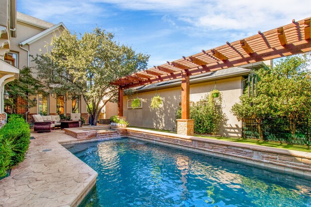 view of patio featuring a balcony and an outdoor hangout area